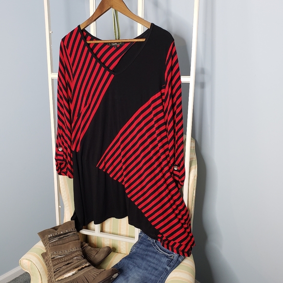 Loir Paris asymmetrical colorblock tunic top EUC L - Picture 11 of 15